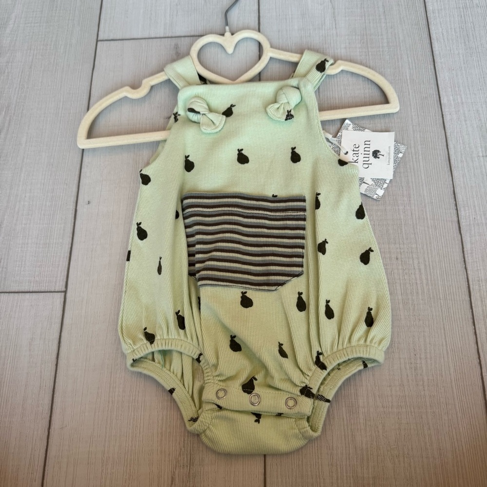 Kate Quinn pear romper organic cotton 3-6m nwt